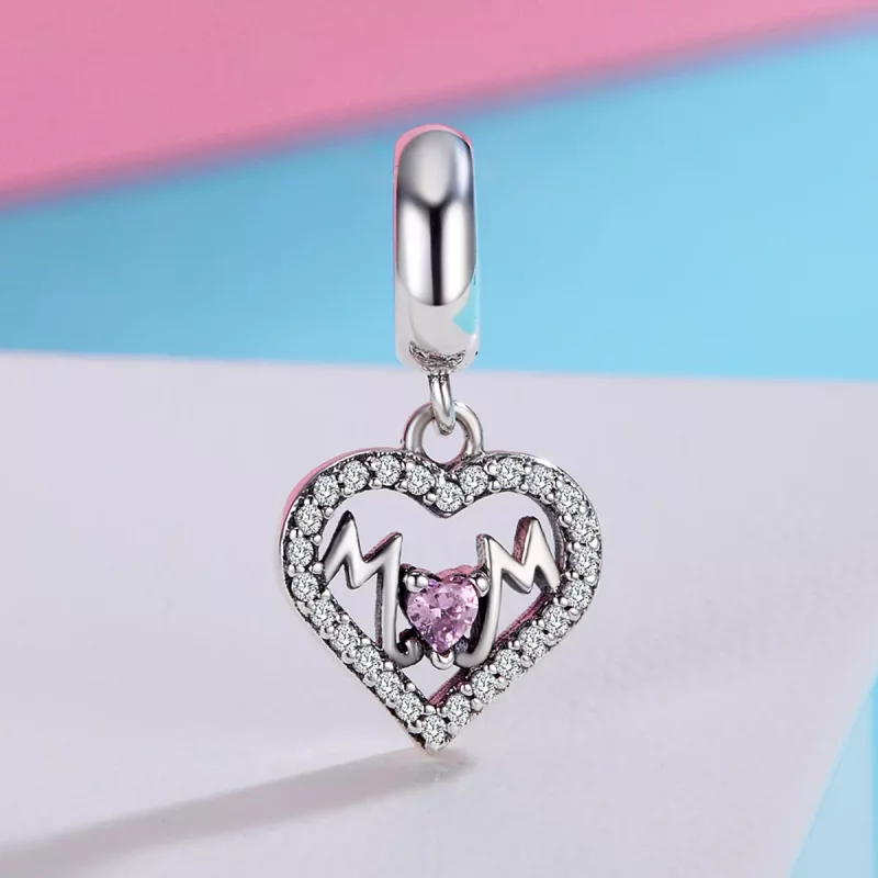 (imagen para) Pandora Style Plata Mamá Corazón Colgante - SCC392 - Ver 3
