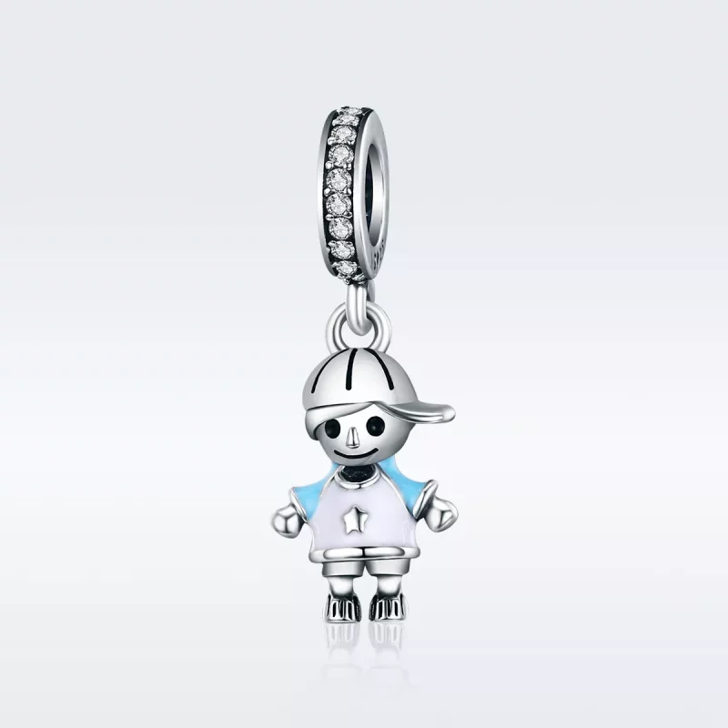 (imagen para) Pandora Style Plata Perfecta Vida Pequeño Bebé Niño Dangle - SCC544 - Ver 2