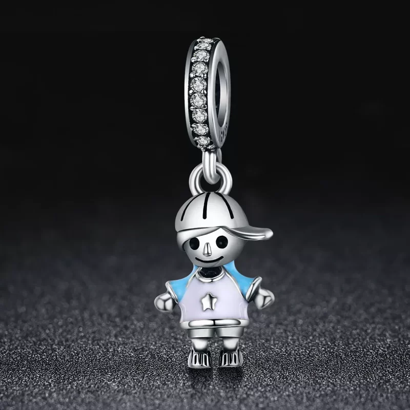 (imagen para) Pandora Style Plata Perfecta Vida Pequeño Bebé Niño Dangle - SCC544 - Ver 3