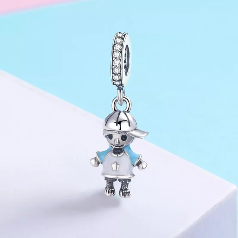(imagen para) Pandora Style Plata Perfecta Vida Pequeño Bebé Niño Dangle - SCC544 - Ver 4
