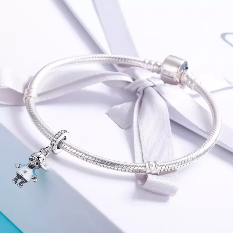 (imagen para) Pandora Style Plata Perfecta Vida Pequeño Bebé Niño Dangle - SCC544 - Ver 5
