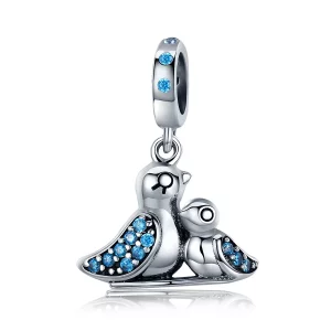 (imagen para) Pandora Style Plata Pájaro Bebé con Colgante de Madre - SCC426