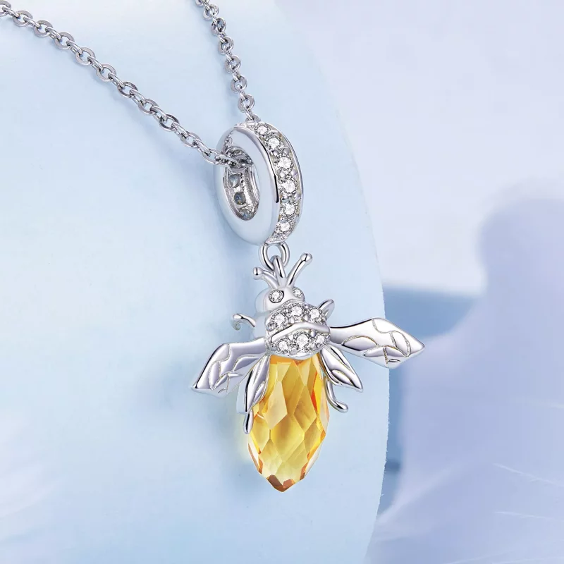 (imagen para) Pendiente colgante de abeja de vidrio Murano estilo Pandora - BSC710 - Ver 2