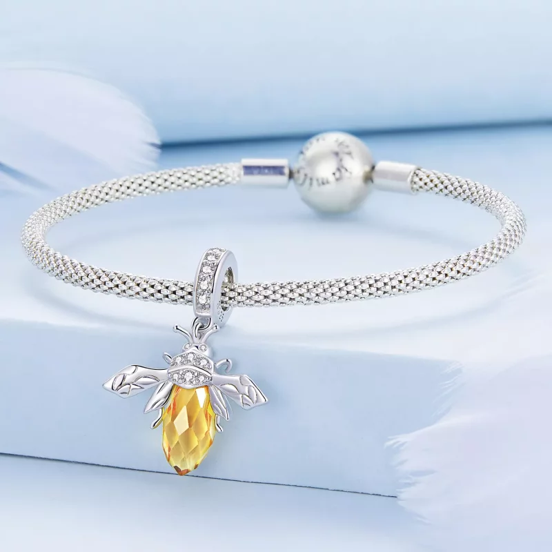 (imagen para) Pendiente colgante de abeja de vidrio Murano estilo Pandora - BSC710 - Ver 3