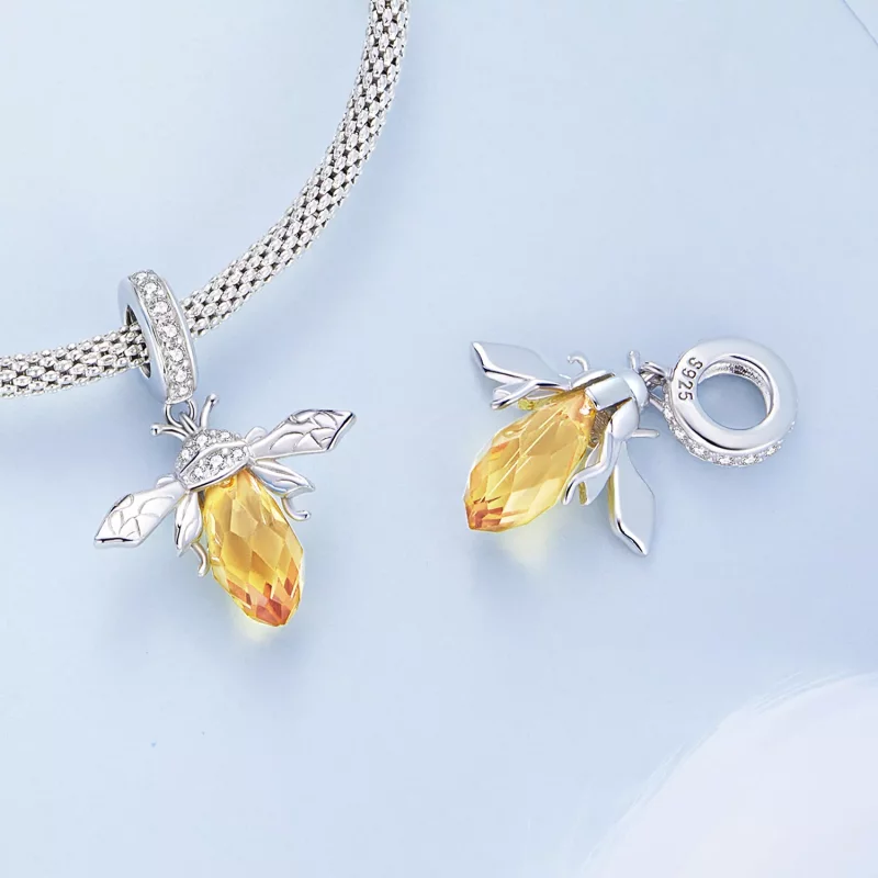 (imagen para) Pendiente colgante de abeja de vidrio Murano estilo Pandora - BSC710 - Ver 4