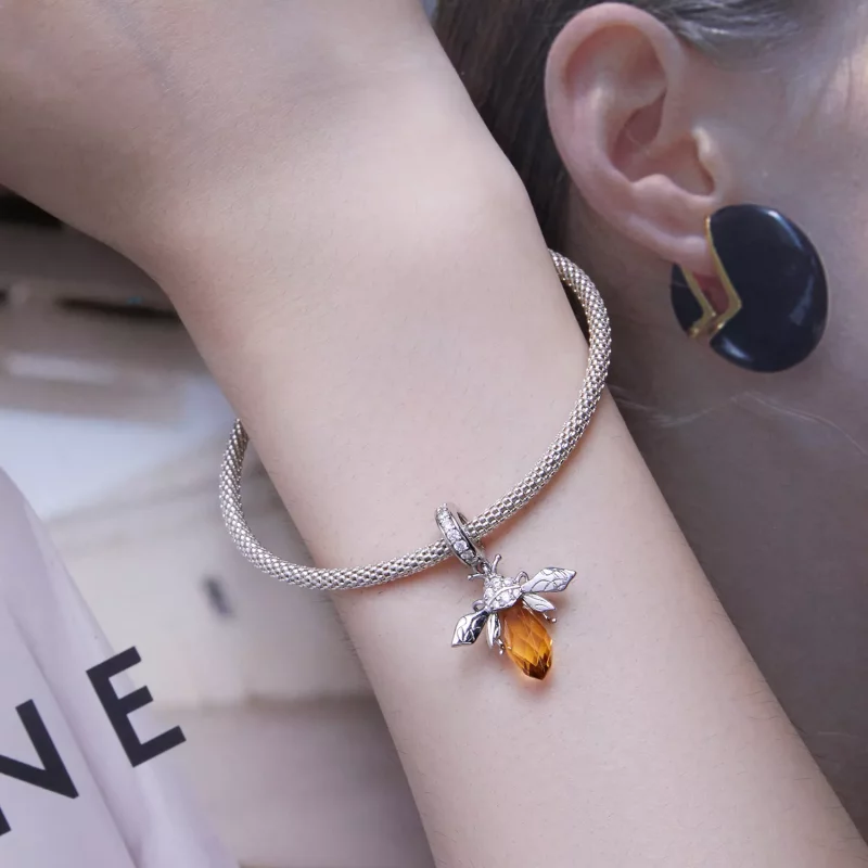 (imagen para) Pendiente colgante de abeja de vidrio Murano estilo Pandora - BSC710 - Ver 5