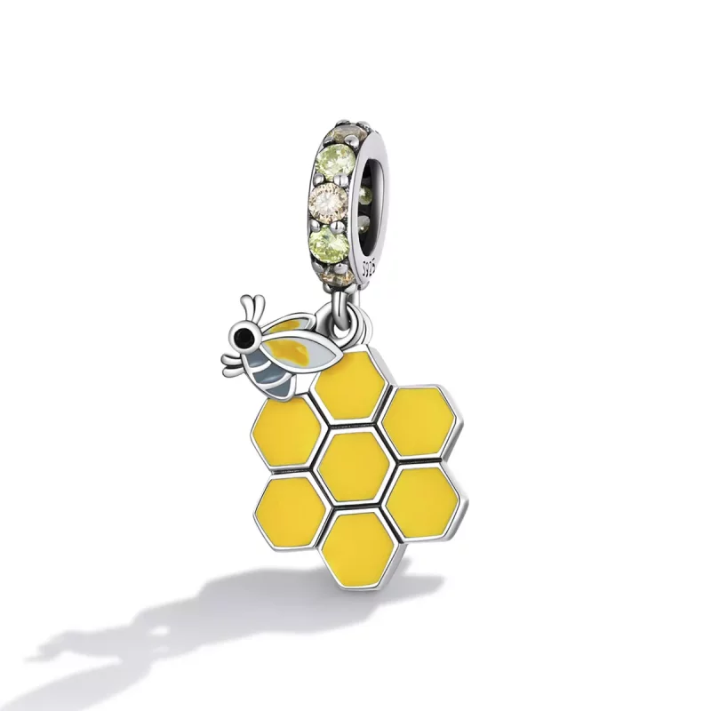 (imagen para) Pendiente colgante de abejas y colmena estilo Pandora - SCC2186 - Ver 2