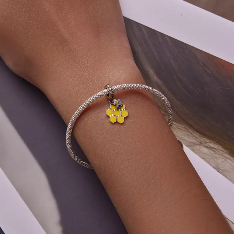 (imagen para) Pendiente colgante de abejas y colmena estilo Pandora - SCC2186 - Ver 5
