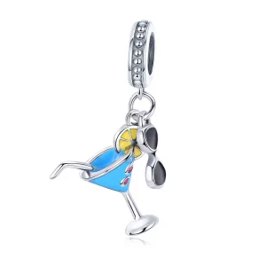 Pendiente colgante de bebidas frías de verano estilo Pandora en plata - SCC698 (imagen para) Pendiente colgante de bebidas frías de verano estilo Pandora en plata - SCC698