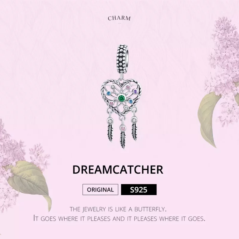 (imagen para) Pendiente colgante de corazón con árbol genealógico en estilo Pandora de plata - - Ver 6