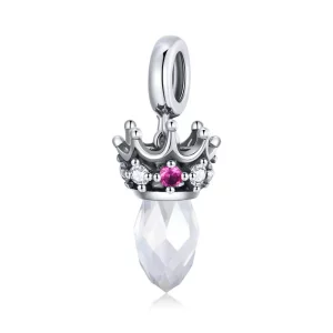(imagen para) Pendiente colgante de corona plateada estilo Pandora - SCC1772