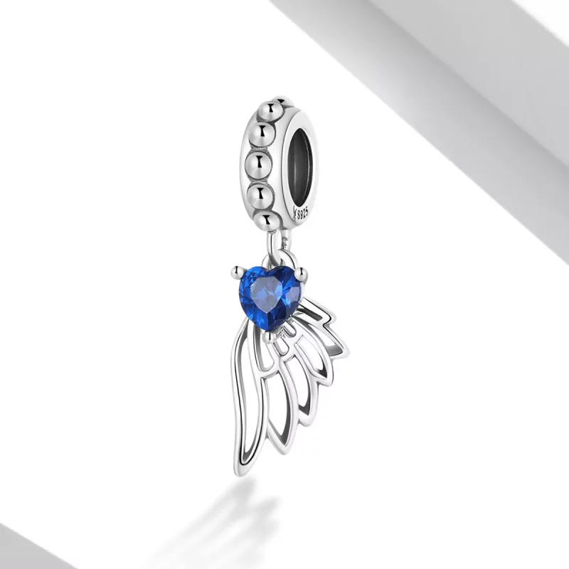 (imagen para) Pendiente colgante de estilo Pandora con alas abiertas - SCC2071 - Ver 2