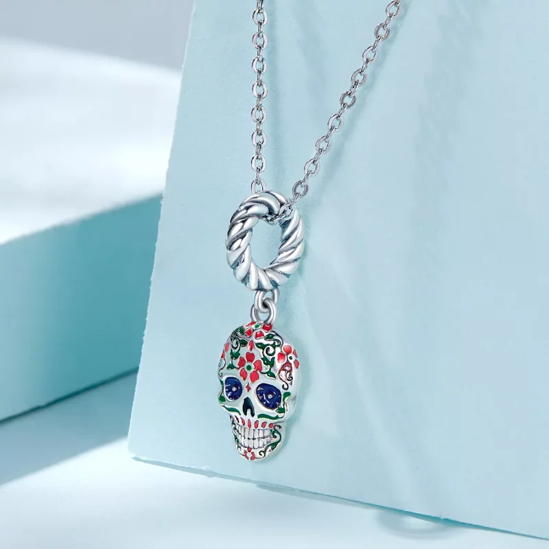 (imagen para) Pendiente colgante de estilo Pandora con calavera - SCC2361 - Ver 2