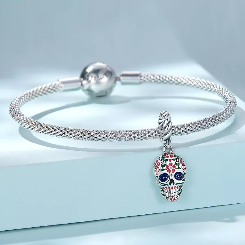 (imagen para) Pendiente colgante de estilo Pandora con calavera - SCC2361 - Ver 3