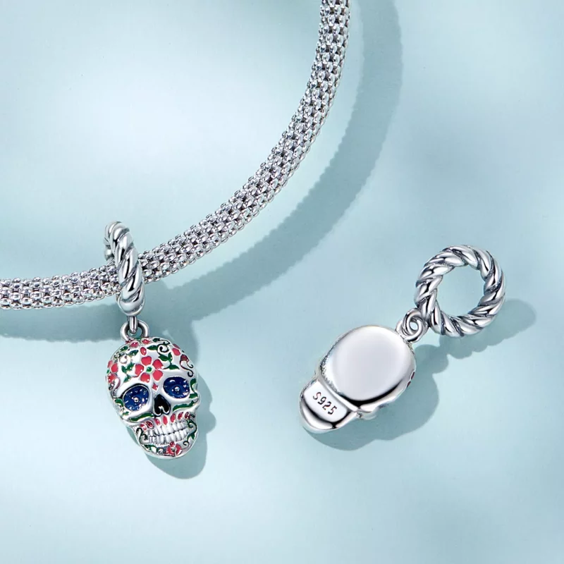 (imagen para) Pendiente colgante de estilo Pandora con calavera - SCC2361 - Ver 4