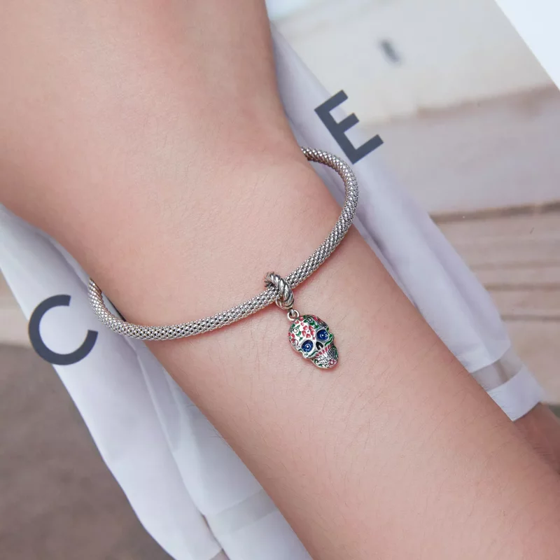 (imagen para) Pendiente colgante de estilo Pandora con calavera - SCC2361 - Ver 5