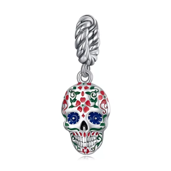 (imagen para) Pendiente colgante de estilo Pandora con calavera - SCC2361