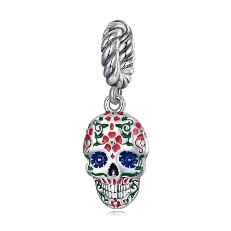 (imagen para) Pendiente colgante de estilo Pandora con calavera - SCC2361