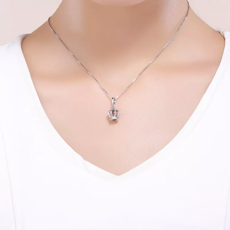 (imagen para) Pendiente colgante de estilo Pandora en plata con elegante corona - SCC781 - Ver 5