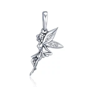(imagen para) Pendiente colgante de hada de flores blancas de estilo Pandora - SCC359