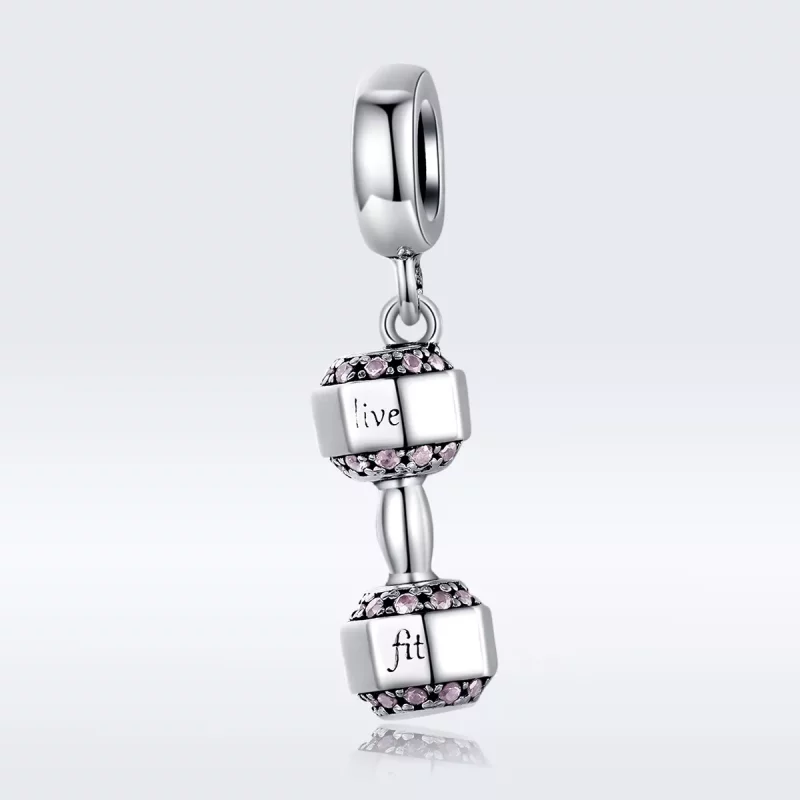 (imagen para) Pendiente colgante de mancuerna de plata estilo Pandora - SCC1340 - Ver 5