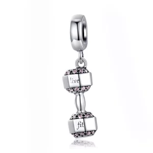 Pendiente colgante de mancuerna de plata estilo Pandora - SCC1340 (imagen para) Pendiente colgante de mancuerna de plata estilo Pandora - SCC1340