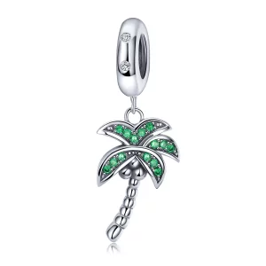 (imagen para) Pendiente colgante de palmera plateada estilo Pandora - SCC697