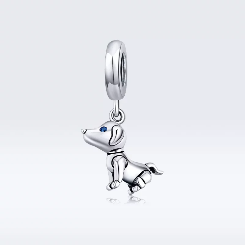 (imagen para) Pendiente colgante de perro robot de estilo Pandora en plata - SCC1468 - Ver 5