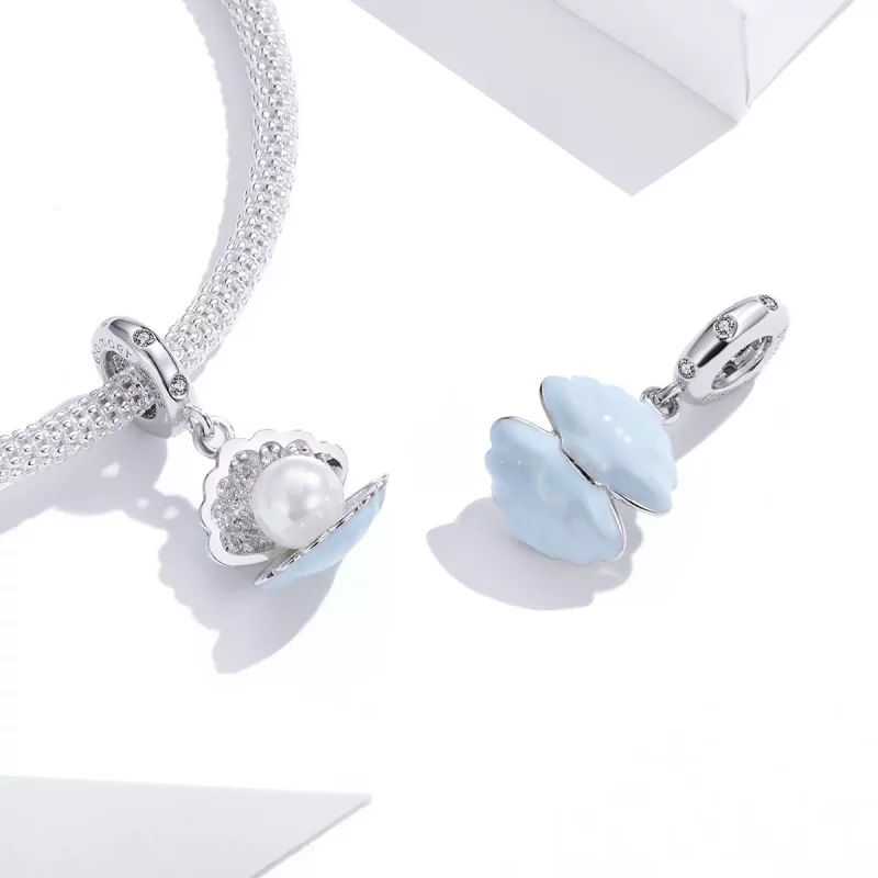 (imagen para) Pendiente colgante de plata estilo Pandora - Leyenda del Mar - BSC242 - Ver 4