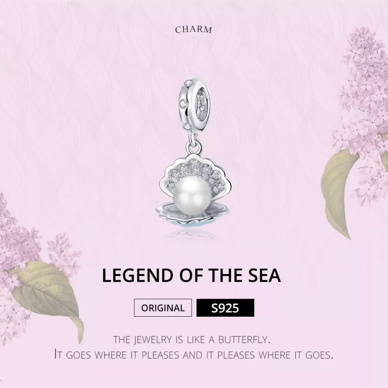 (imagen para) Pendiente colgante de plata estilo Pandora - Leyenda del Mar - BSC242 - Ver 6