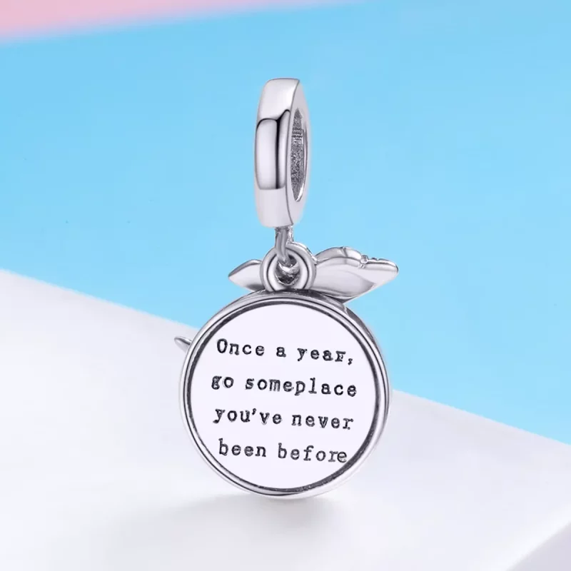 (imagen para) Pendiente colgante de plata estilo Pandora Viaje alrededor del mundo - SCC664 - Ver 5
