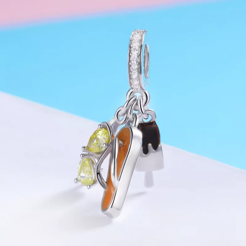 (imagen para) Pendiente colgante de verano agradable de estilo Pandora en plata - SCC770 - Ver 2