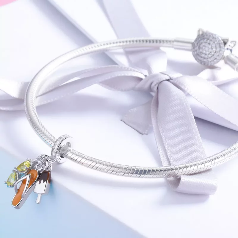 (imagen para) Pendiente colgante de verano agradable de estilo Pandora en plata - SCC770 - Ver 3