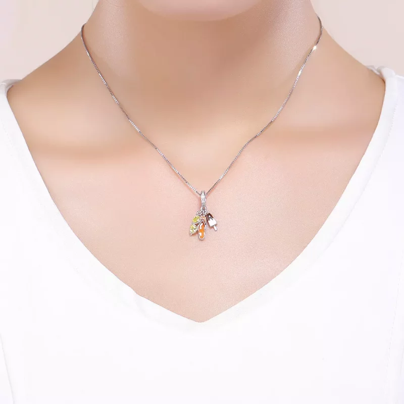 (imagen para) Pendiente colgante de verano agradable de estilo Pandora en plata - SCC770 - Ver 5