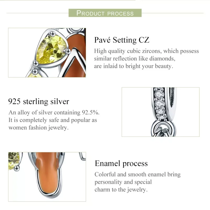 (imagen para) Pendiente colgante de verano agradable de estilo Pandora en plata - SCC770 - Ver 7