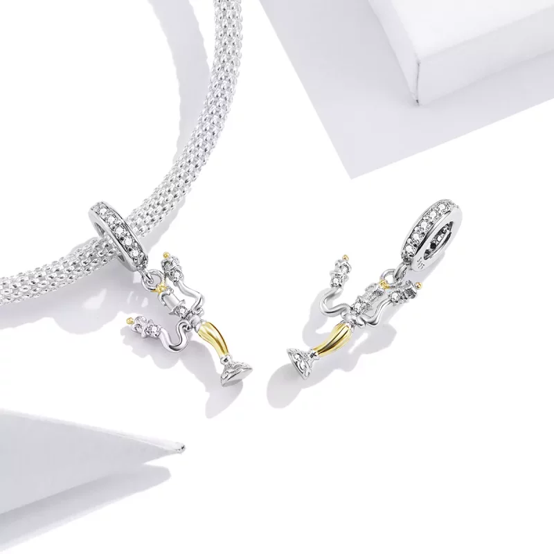 (imagen para) Pendiente colgante estilo Pandora con candelabro mágico - BSC319 - Ver 4