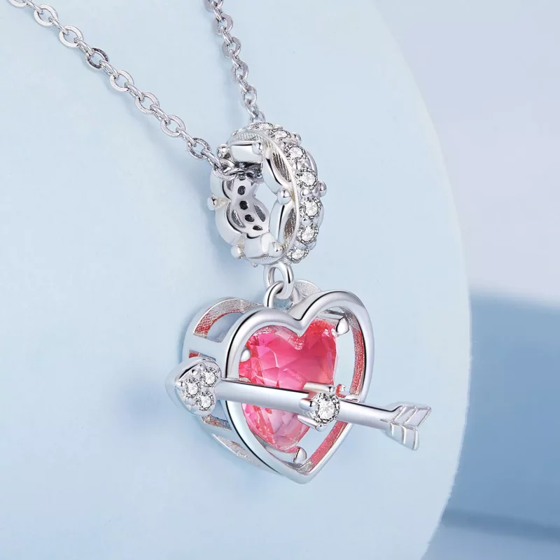 (imagen para) Pendiente colgante estilo Pandora con corazón perforado - BSC680 - Ver 2