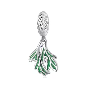 (imagen para) Pendiente colgante estilo Pandora con hojas frescas - SCC2295