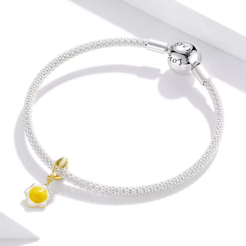 (imagen para) Pendiente colgante estilo Pandora con huevos escalfados - BSC350 - Ver 2