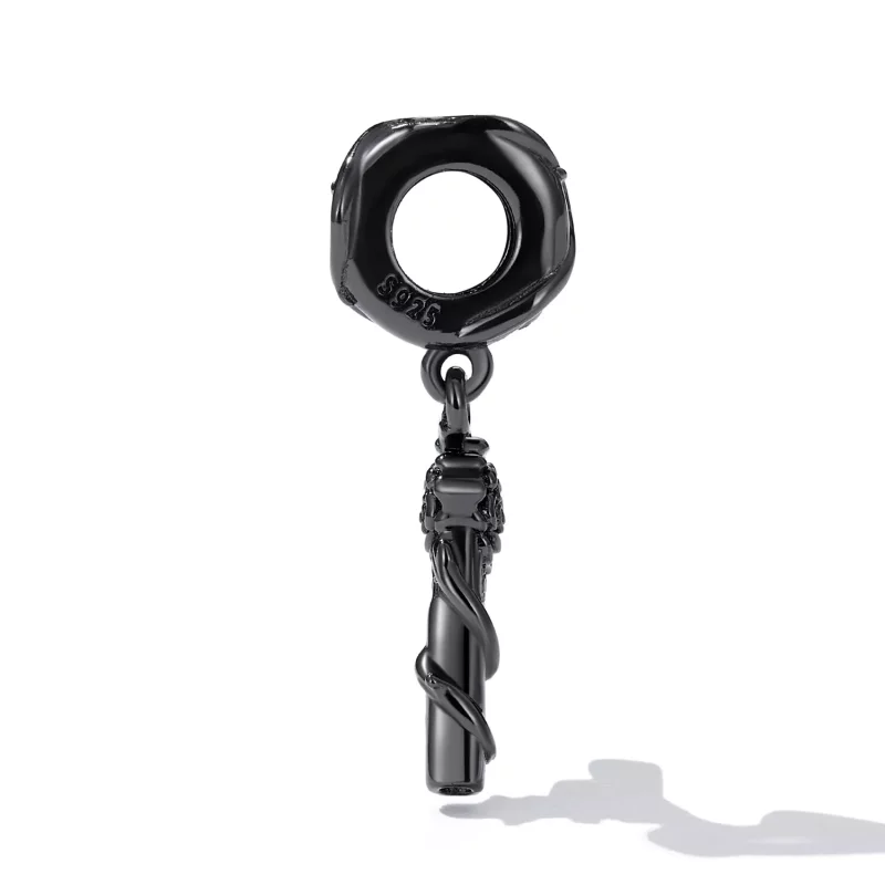 (imagen para) Pendiente colgante estilo Pandora con pistola rosa - SCC2241 - Ver 3