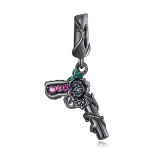 (imagen para) Pendiente colgante estilo Pandora con pistola rosa - SCC2241