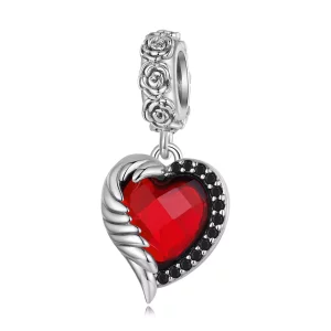 (imagen para) Pendiente colgante estilo Pandora Corazón de Rosas - SCC2406