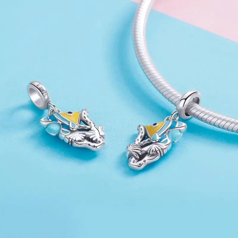 (imagen para) Pendiente colgante estilo Pandora de plata con temática del mundo submarino - SC - Ver 4