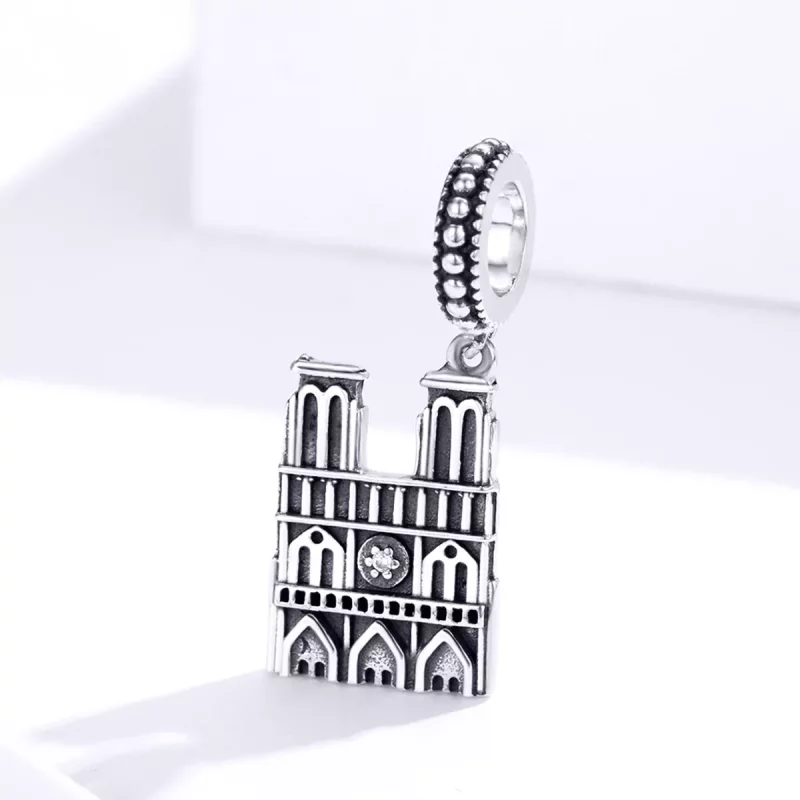 (imagen para) Pendiente colgante estilo Pandora de plata Notre Dame De Paris - SCC1328 - Ver 2