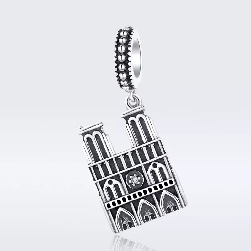 (imagen para) Pendiente colgante estilo Pandora de plata Notre Dame De Paris - SCC1328 - Ver 5