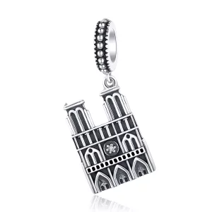 (imagen para) Pendiente colgante estilo Pandora de plata Notre Dame De Paris - SCC1328