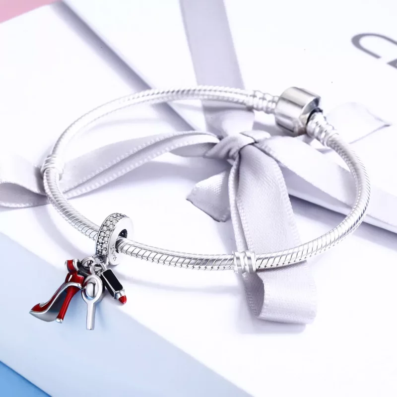 (imagen para) Pendiente colgante estilo Pandora de plata - SCC457 para vestir sexy - Ver 4