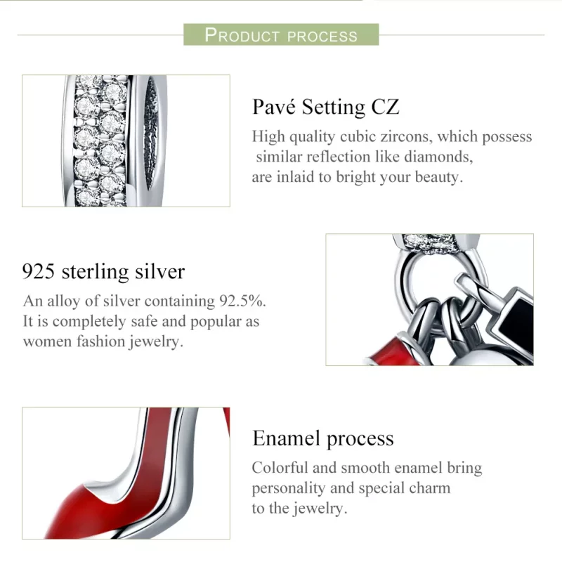 (imagen para) Pendiente colgante estilo Pandora de plata - SCC457 para vestir sexy - Ver 6