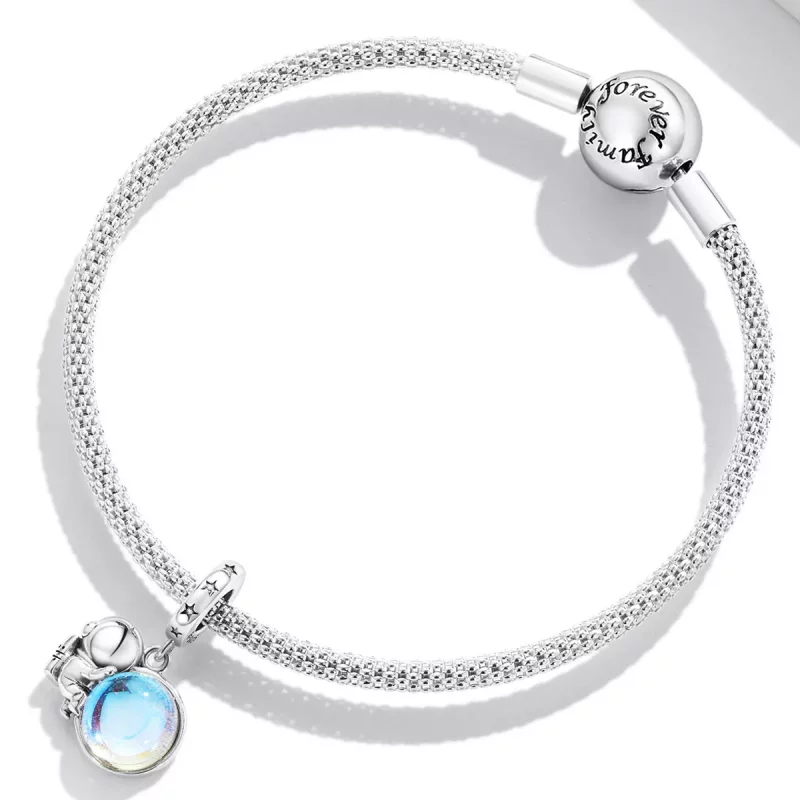 (imagen para) Pendiente colgante estilo Pandora lunar astronauta - BSC581 - Ver 3