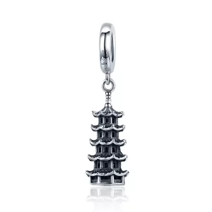 Pendiente colgante estilo Pandora Torre China - SCC1544 (imagen para) Pendiente colgante estilo Pandora Torre China - SCC1544